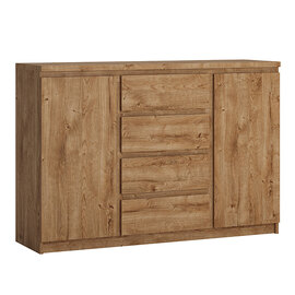 Felton Wooden Sideboard With 4 Drawers In Oak